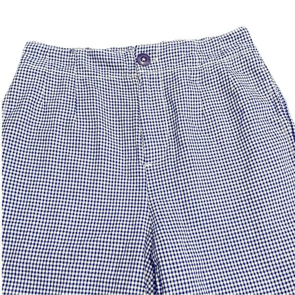 Free People NWT Kate Plaid Straight Leg Navy Size XS - Picture 9 of 13